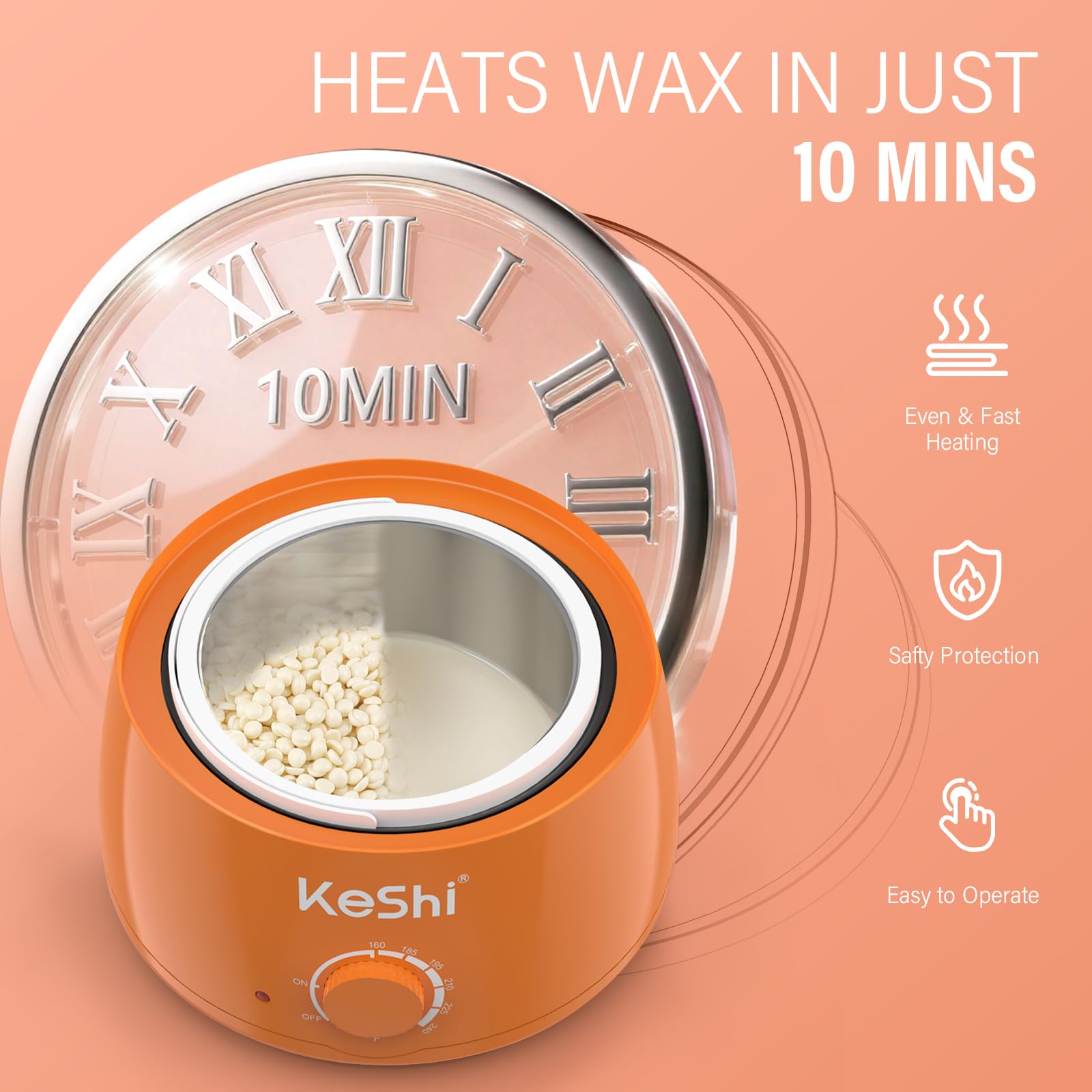 KeShi At-Home Hard Waxing Kit with Electric Wax Warmer