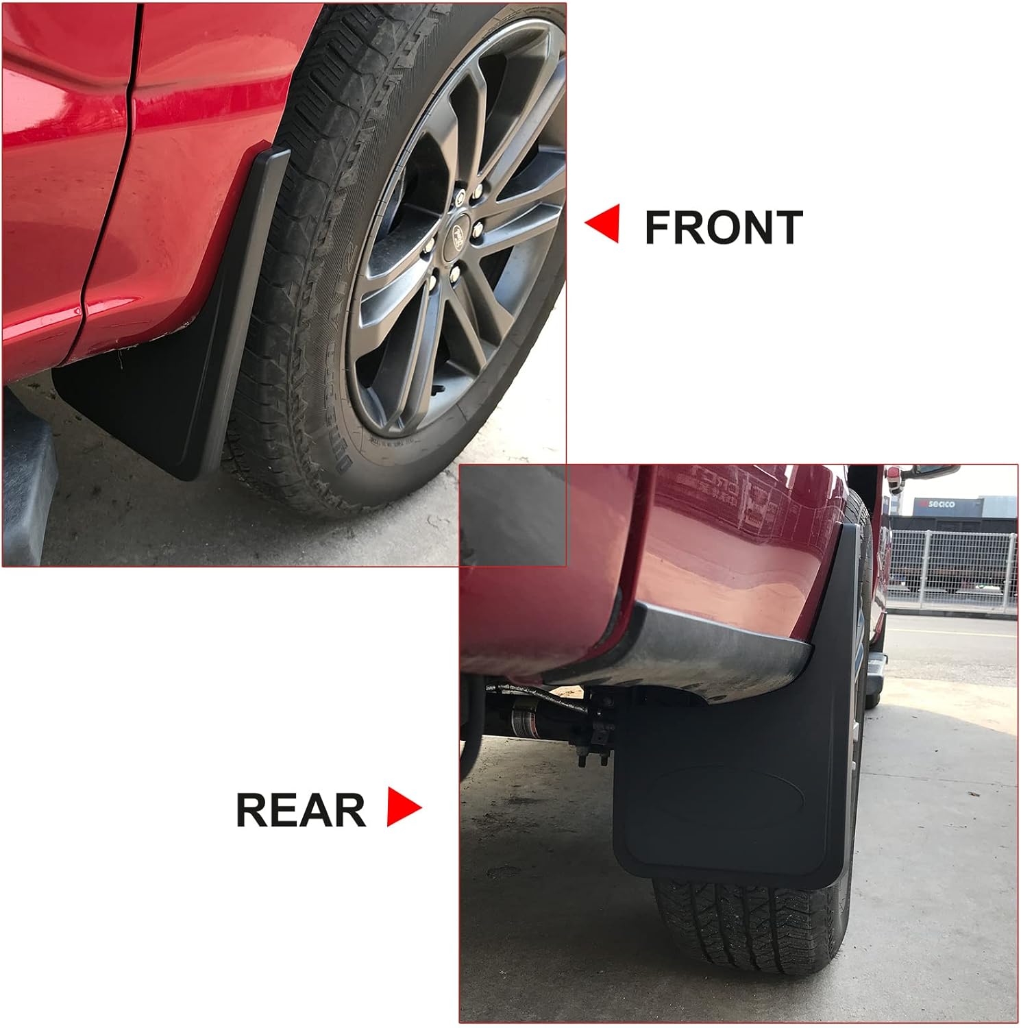 F150 Mud Flaps for Ford F-150 2021-2025 (Excludes Raptor Models) All Weather Mudflaps Splash Guards for Trucks/Front Rear 4pc Set/No Need to Drill Holes/Only Fit No Fender Flares' Model