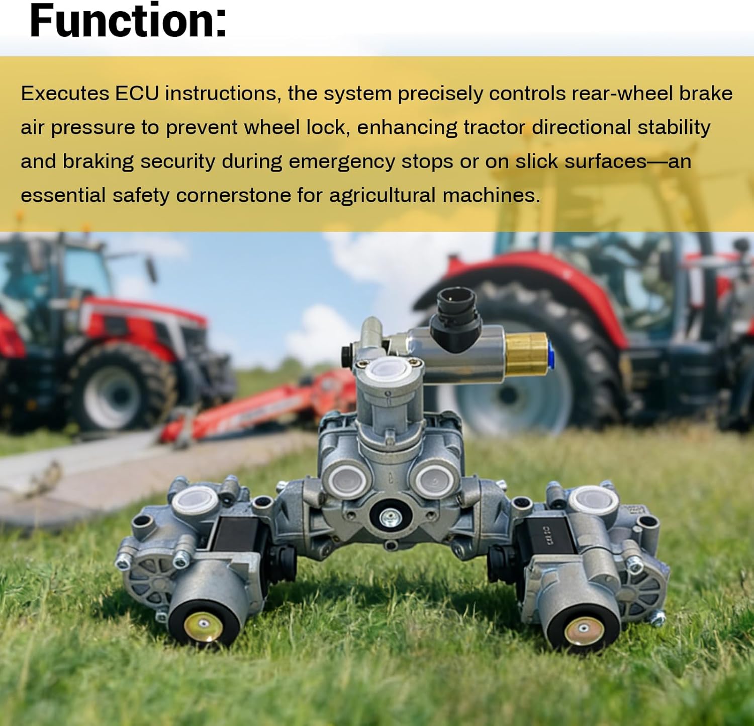 Rear ABS Valve & Electronic Control Unit Assembly, Compatible with Wabco S4725002230 4725002230, ABS Valve Modulator fit for Tractor 4S / 4M 6S / 4M