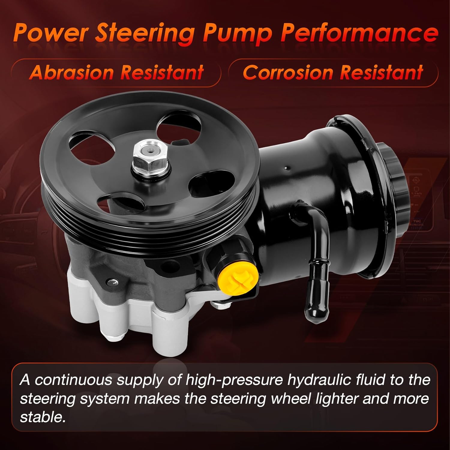 Power Steering Pump,with Pulley & Reservoir,Fit for Toyota 1996-2001 Tacoma 2.4L/2.7L, 1996-2000 4Runner 2.7L Replaces 21-5228,96-5228,44320-04043