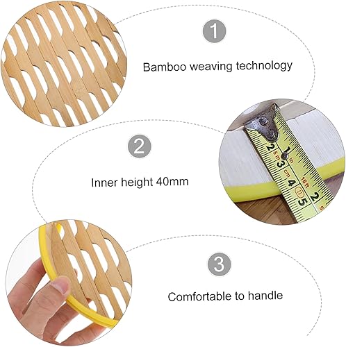 Miniatura 7 de Zerodeko Utensilios de cocina de bambú de la cesta plástica del bocado de la bandeja del vapor de la comida