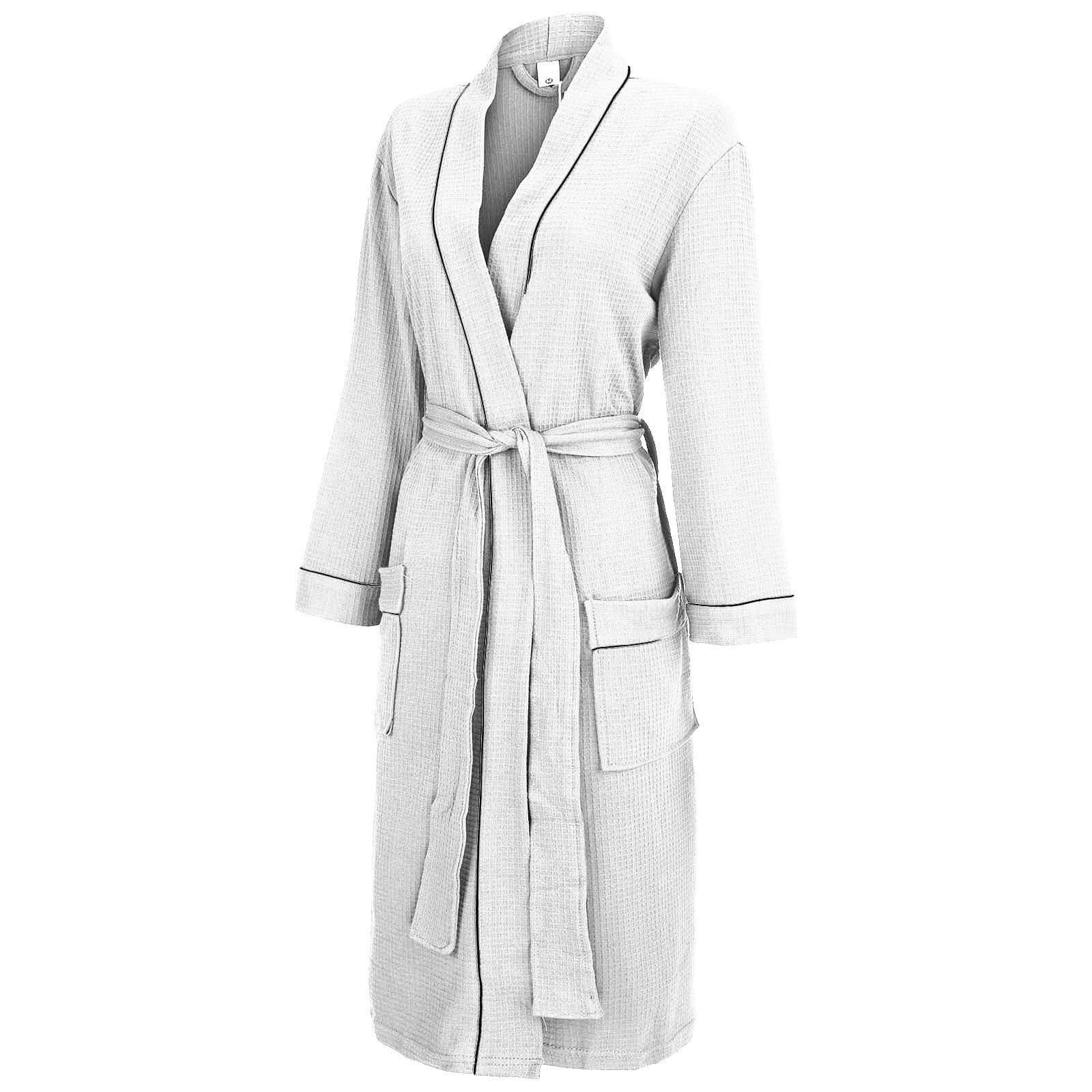 Peignoir de bain léger en coton gaufré pour femme - Peignoir de sauna en