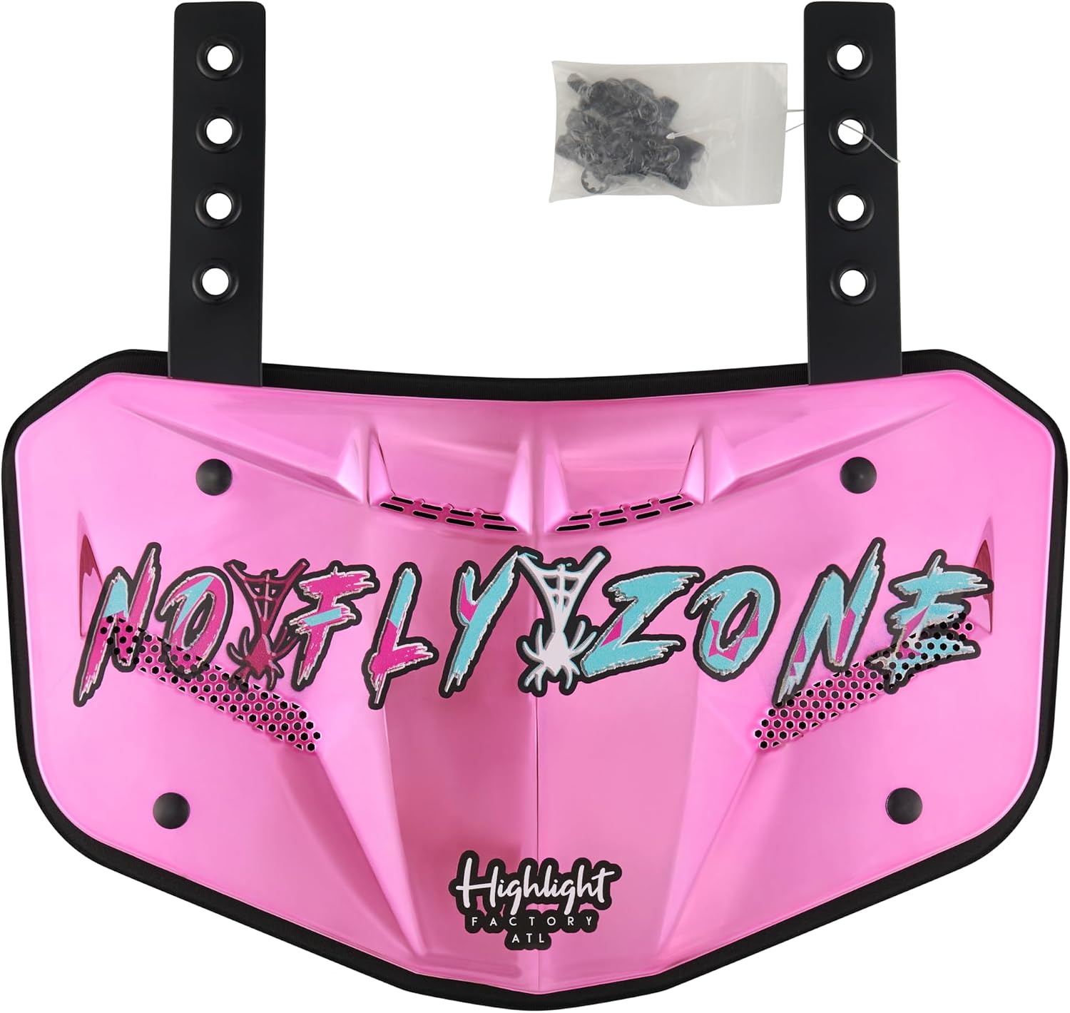 No Fly Zone Football Back Plate - Lower Back Protection for Shoulder Pads - Back Bone Protector Shield Backplate for Youth & Adult