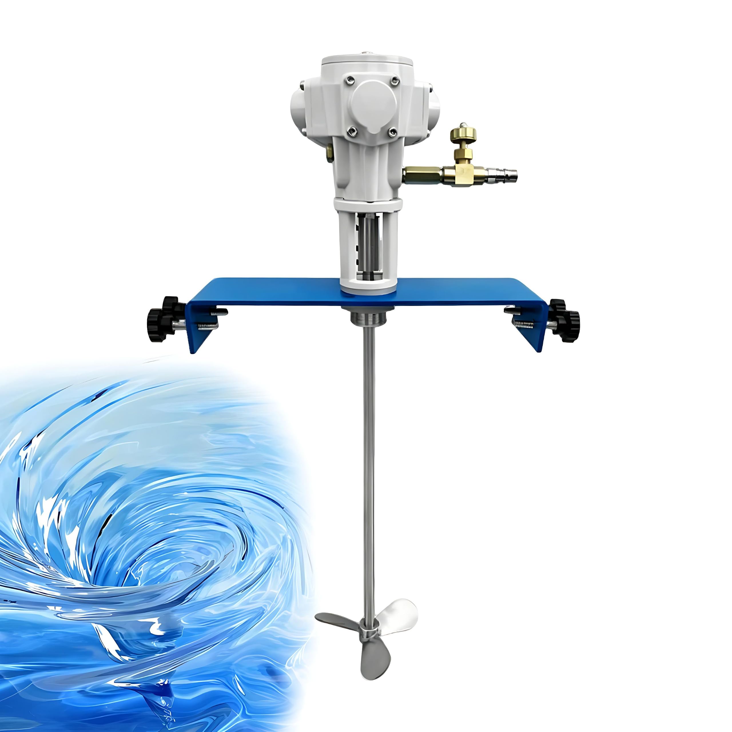 QIUNAOZI Coat Mixer Bracket Air Agitator Stirring Machine, Pneumatic Paint Mixer, 0.25HP/0.5HP/0.75HP/1HP, with Stepless Speed Regulation, Stainless Steel Rod, for Adhesive, Paint, Resin 25Gallons