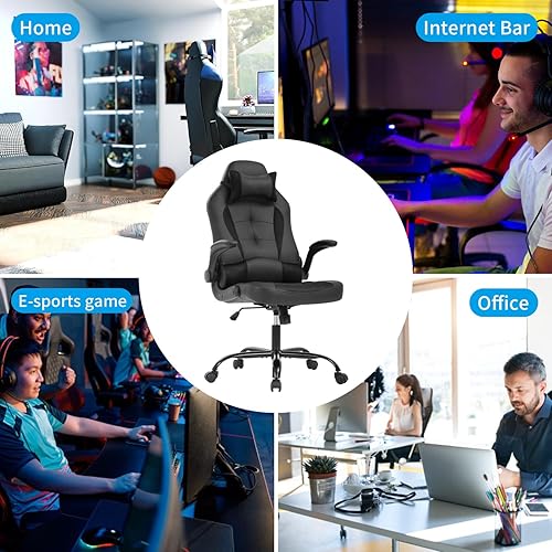 Miniatura 21 de Silla ergonómica para juegos de PC, silla de oficina para computadora, silla giratoria ajustable para videojuegos, silla de carreras con soporte