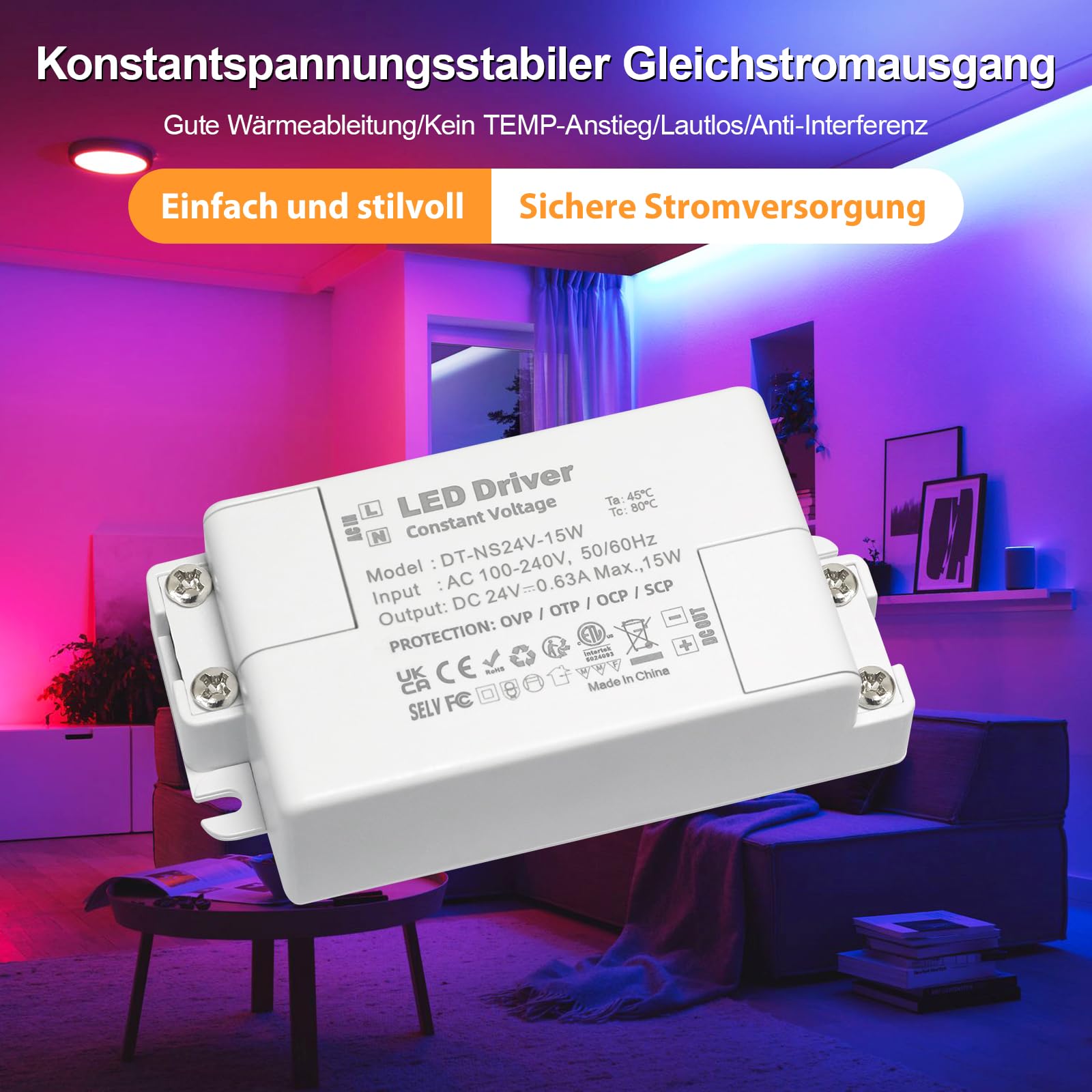 24 V 15 W, LED Transformer 24 V 15 W, 230 V to 24 V, Electronic Transformer, LED Driver No Noise, Power Supply LED Driver - Image 5