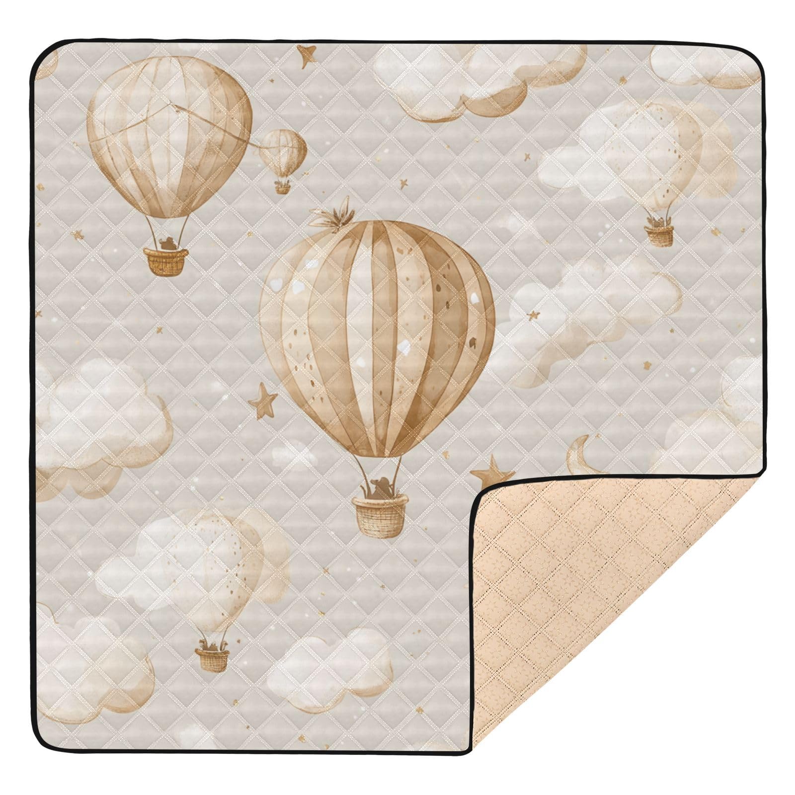 Kigai Hot Air Balloon Baby Play Mat for Floor and Playpen 50x50 inch Non-Slip Baby Activity Playmat Waterproof Foldable Crawling Mat for Infants Toddlers