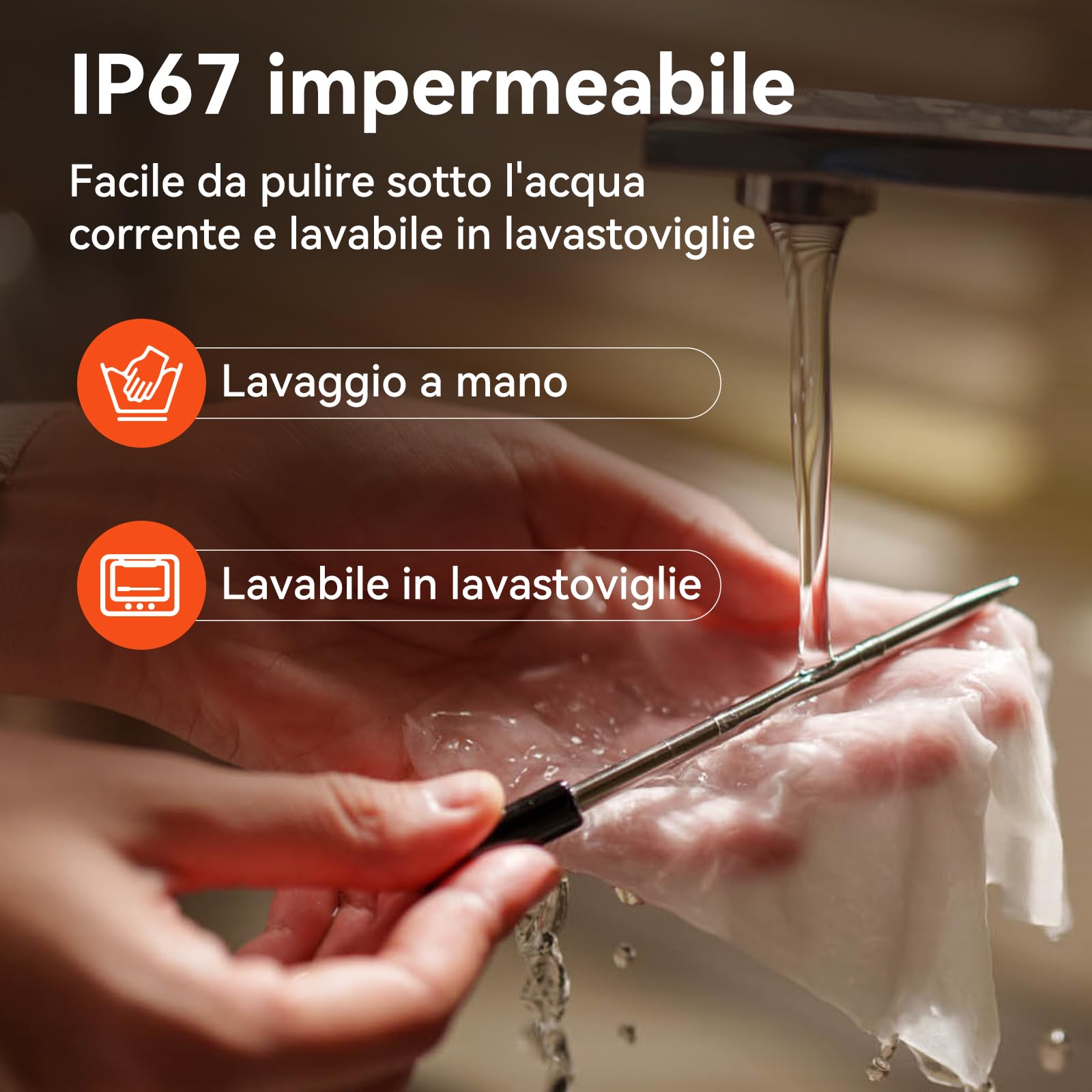 Termómetro para Carne WiFi Bluetooth IP67, Monitoraggio App Timer Allarme, Wireless per Barbecue Forno Griglia