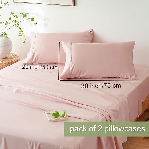 Miniatura 6 de Mohap Juego de sábanas suaves de 4 piezas de microfibra de doble cepillado, suave y transpirable, resistente a la decoloración, fácil cuidado,