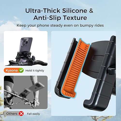 Miniatura 4 de Soporte para teléfono de bicicleta, soporte de teléfono para motocicleta, cámara sin bloqueo y rotación de 360, abrazadera de manillar para