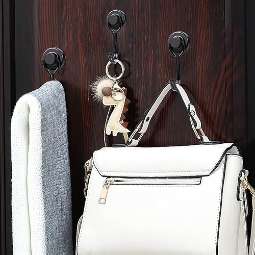 Miniatura 7 de E BAVITE Ganchos magnéticos giratorios negros, ganchos magnéticos de neodimio fuertes de 30 libras con revestimiento epoxi negro para refrigerador,