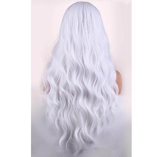 Miniatura 30 de Pelucas largas de color castaño rubio ceniza para mujer, peluca larga rizada, ondulada, mezclada, rubia, con flequillo, pelucas sintéticas sedosas