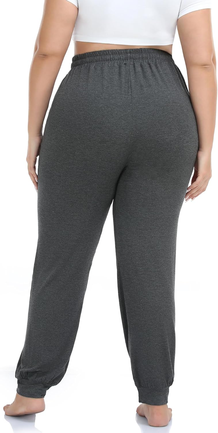 VOGUEMAX Women's Plus Size Comfy Lounge Pants Casual Yoga Sweatpants Sleep Pajama Stretchy Pants with Pockets - Image 2