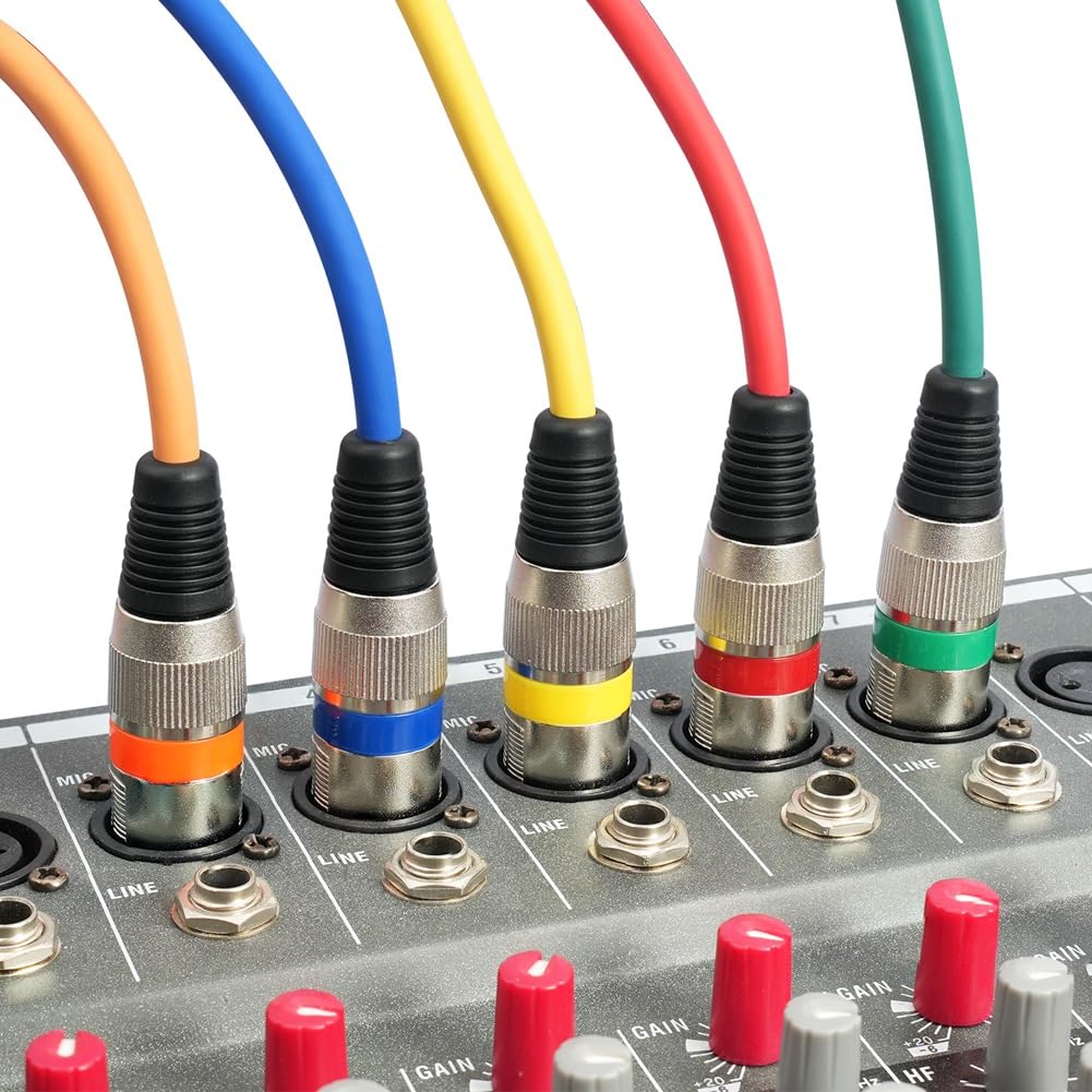 Paquete de 10 Cables de Micrófono XLR Macho A Hembra XLR de 3 Pies y 3, Cable XLR Balanceado para Mezclador de Micrófono, Estudio de Grabación