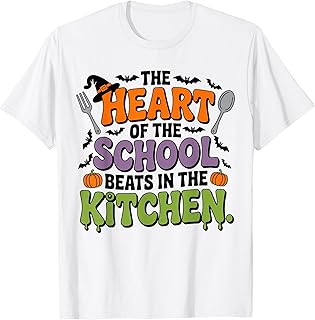 Cute The Heart of The School Beats in The Kitchen Lunch Lady T-Shirt