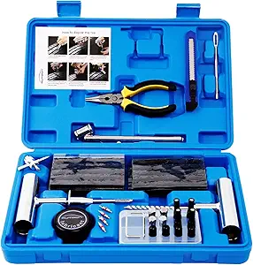 AUTOWN Tire Repair Kit - 68pcs Heavy Duty Tire Plug Kit, Universal Tire Repair Tools to Fix Punctures and Plug Flats Patch Kit for car Motorcycle, Truck, ARB，ATV, Tractor, RV, SUV, Trailer