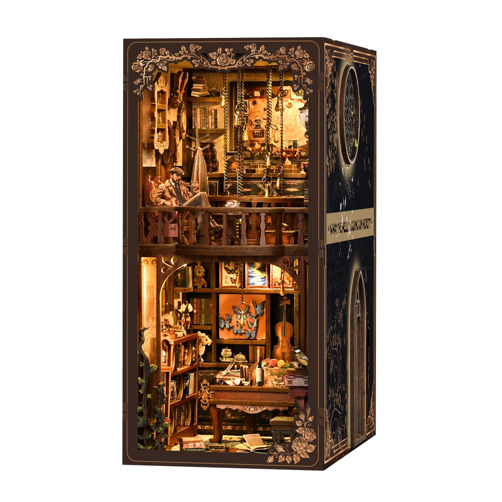 Book Nook Kit, oświetlenie LED, zestaw do montażu z muzyką, zestaw "zrób to sam" dla dorosłych, zestaw do majsterkowania 3D, zestaw do majsterkowania dla dorosłych (zagadki detektywowe)