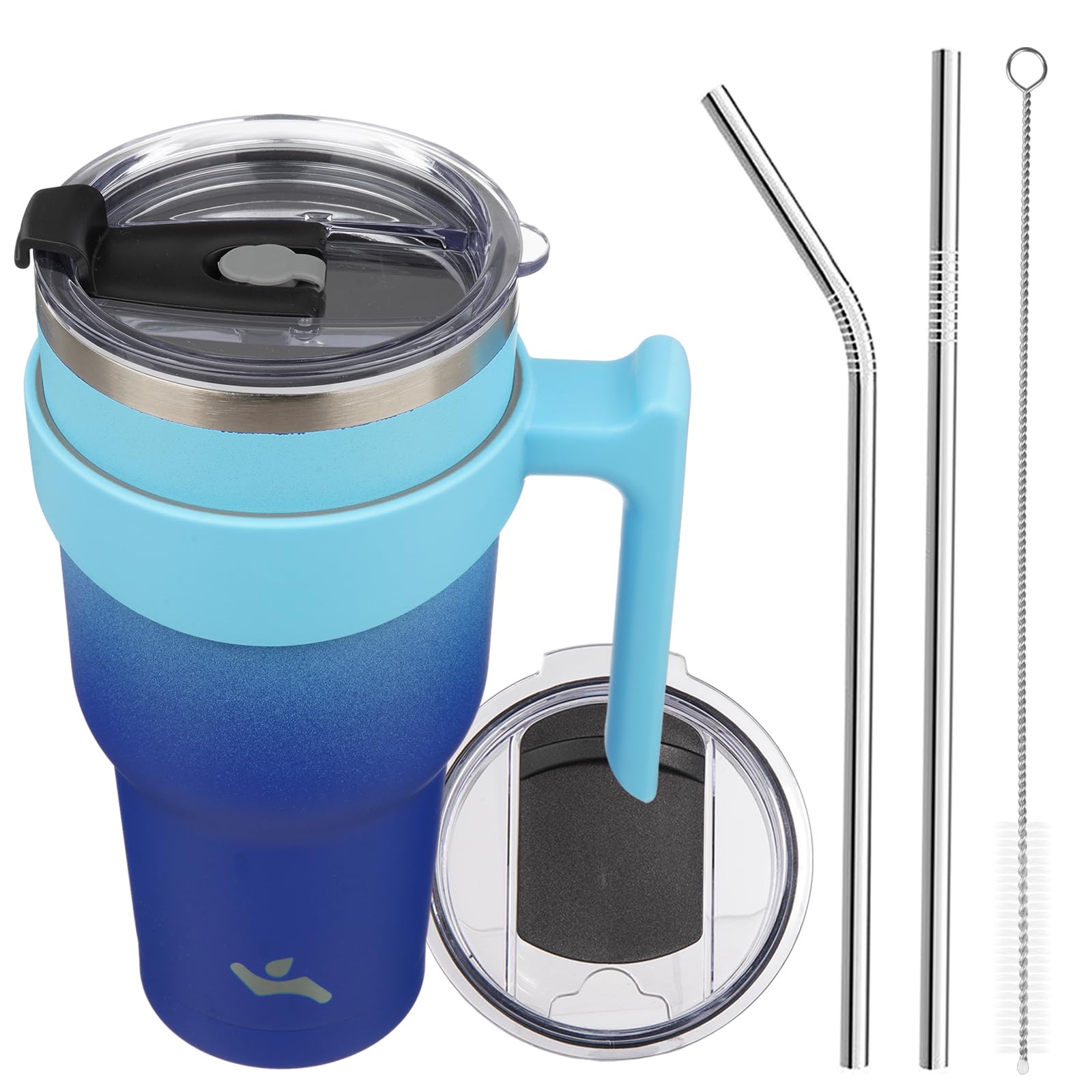 Konokyo 40 oz Tumbler with Handle and Straw, Insulated Travel Mug