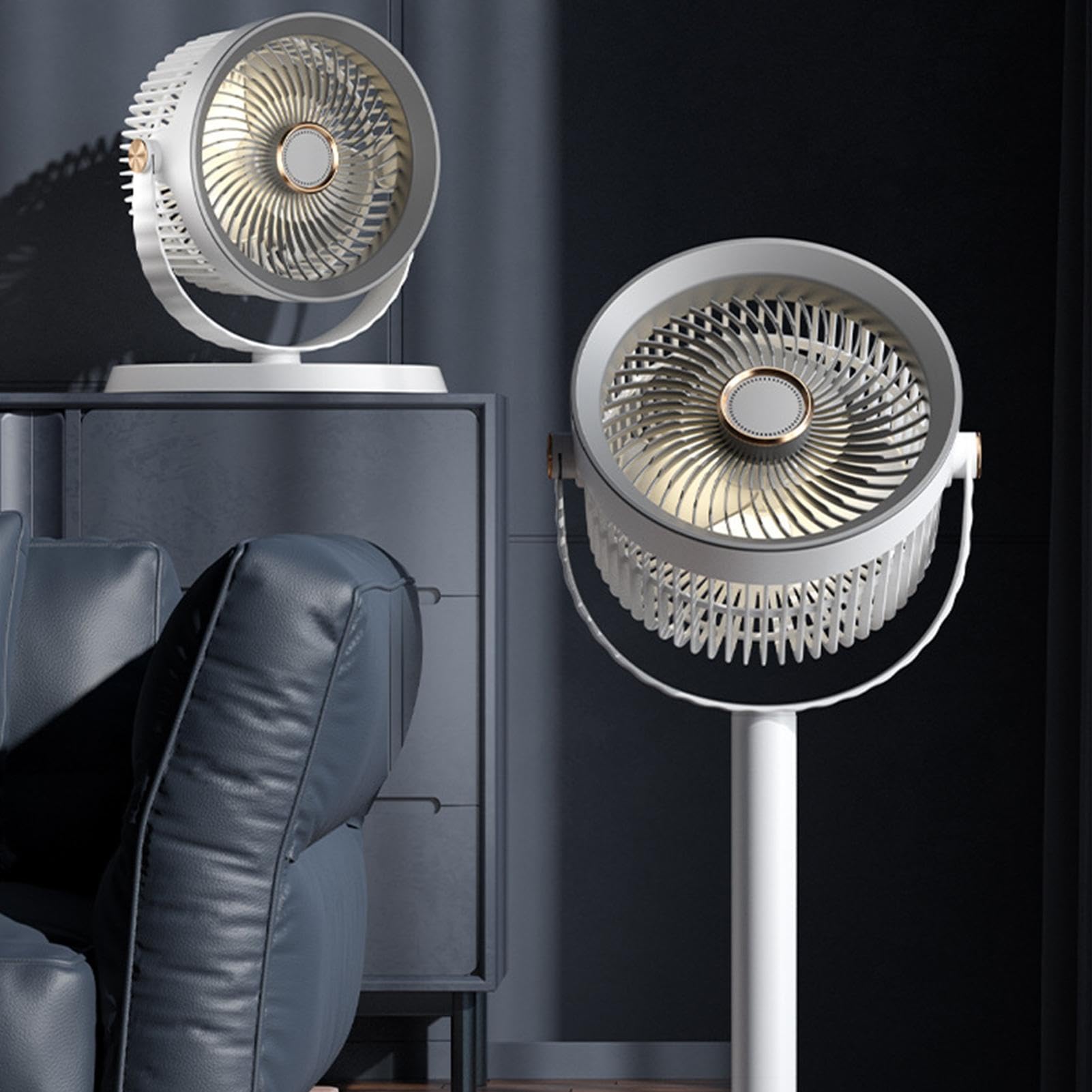Ventilador vertical Soplador De Verano Silencioso Y Recargable Con 5 | Ventilador de suelo bajo consumo Para Salón, Oficina, Hogar, Cocina, Interior, Exterior Y Camping