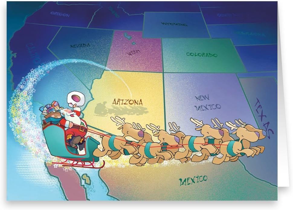 Personalized - Arizona Christmas Card - 24 Arizona Theme Boxed Christmas Cards (Personalized)