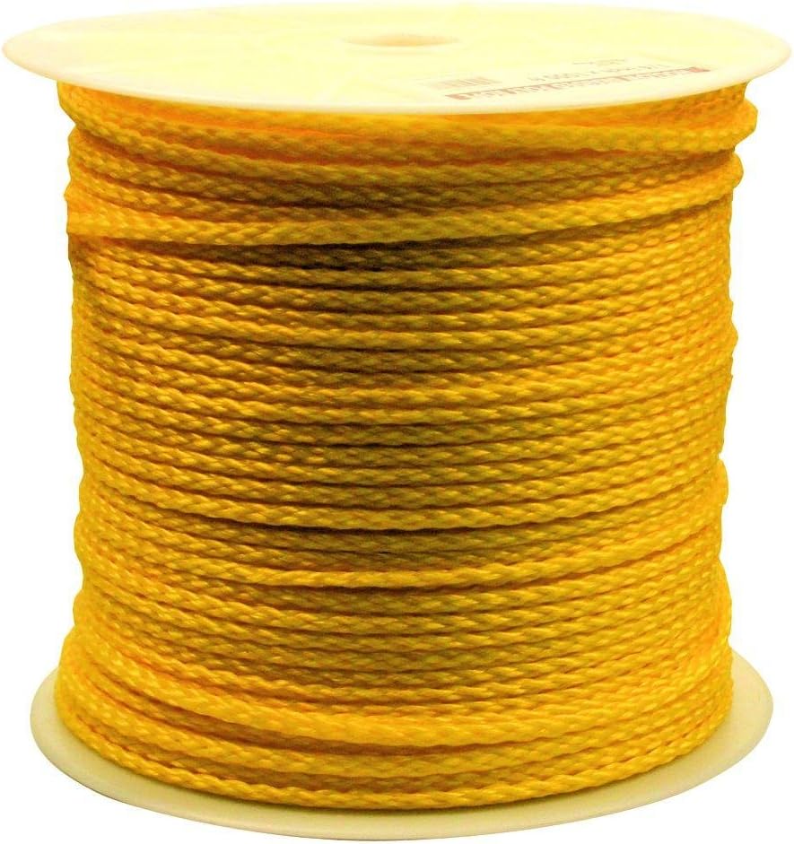 HBP-141000Y Hollow Braided Poly Rope - Yellow - 1/4 inch x 1,000 feet