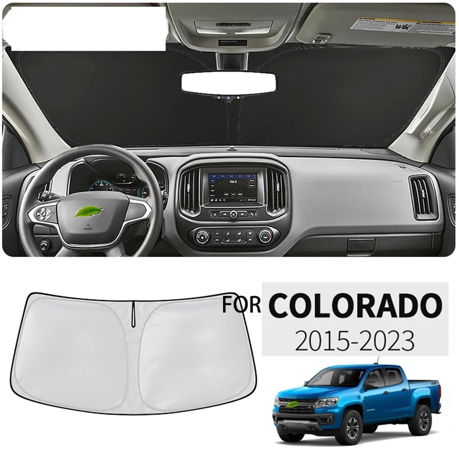 Osłony przeciwsłoneczne na boczne szyby Boczna osł Pasuje do Chevrolet Colorado 2015-2023 Osłona przeciwsłoneczna na przednią szybę samochodu Nano-Insulat Osłona przeciwsłoneczna na przednią szybę