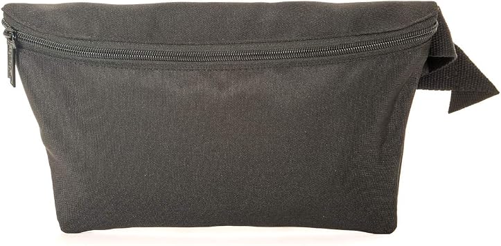 Fydelity Plus Size Fanny Packs for Women 80s/90s Large Bum Bag Unisex Crossbody Waist Belt Bag for Travel, Festivals, Sports & Daily Use Waist Belt Bag for Women | Daily Black