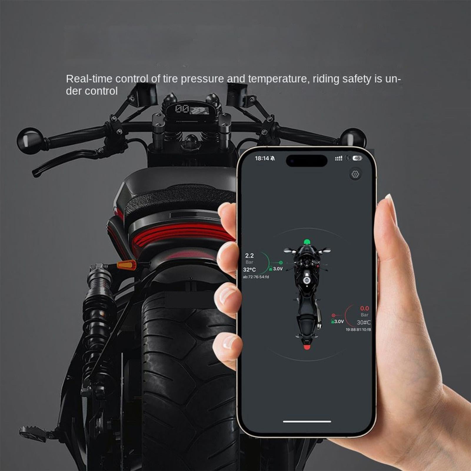 Manómetro de presión de neumáticos preciso Inalámbrico de Monitoreo de | de Monitoreo de Presión de Neumáticos Para Moto Scooter Todoterreno y