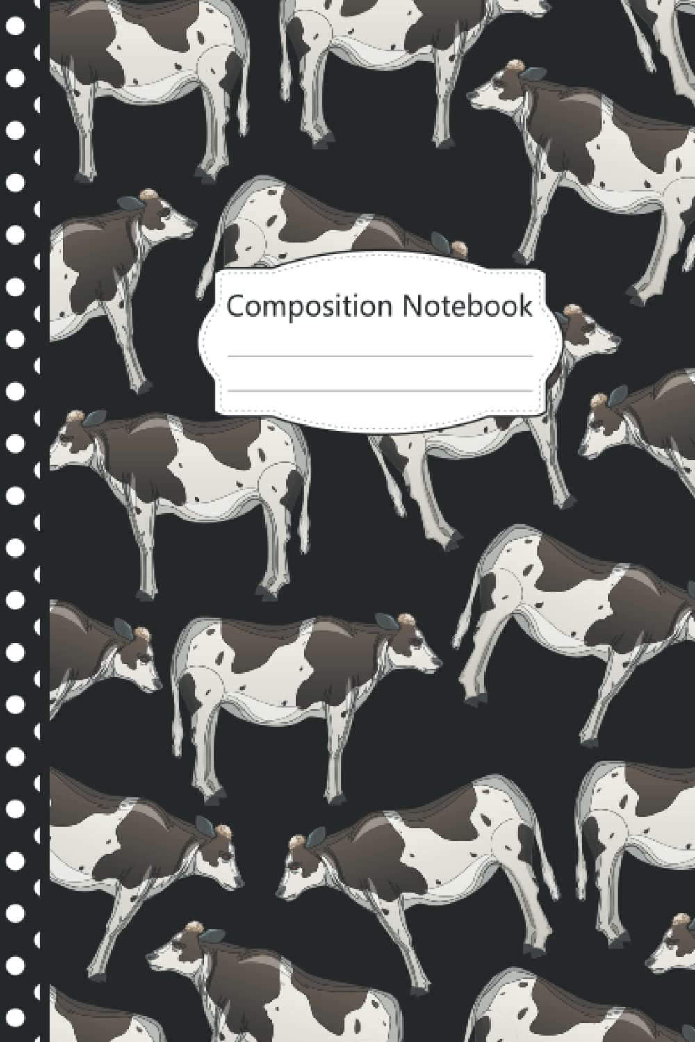 Cow Composition Notebook: Pretty Cow Blank Lined Journal: 100 pages 6x9" Cow Journal For Girls, Kids, Adults, Students, Teachers, School Supplies, Writing Journal, Perfect Gifts For Cow Lovers