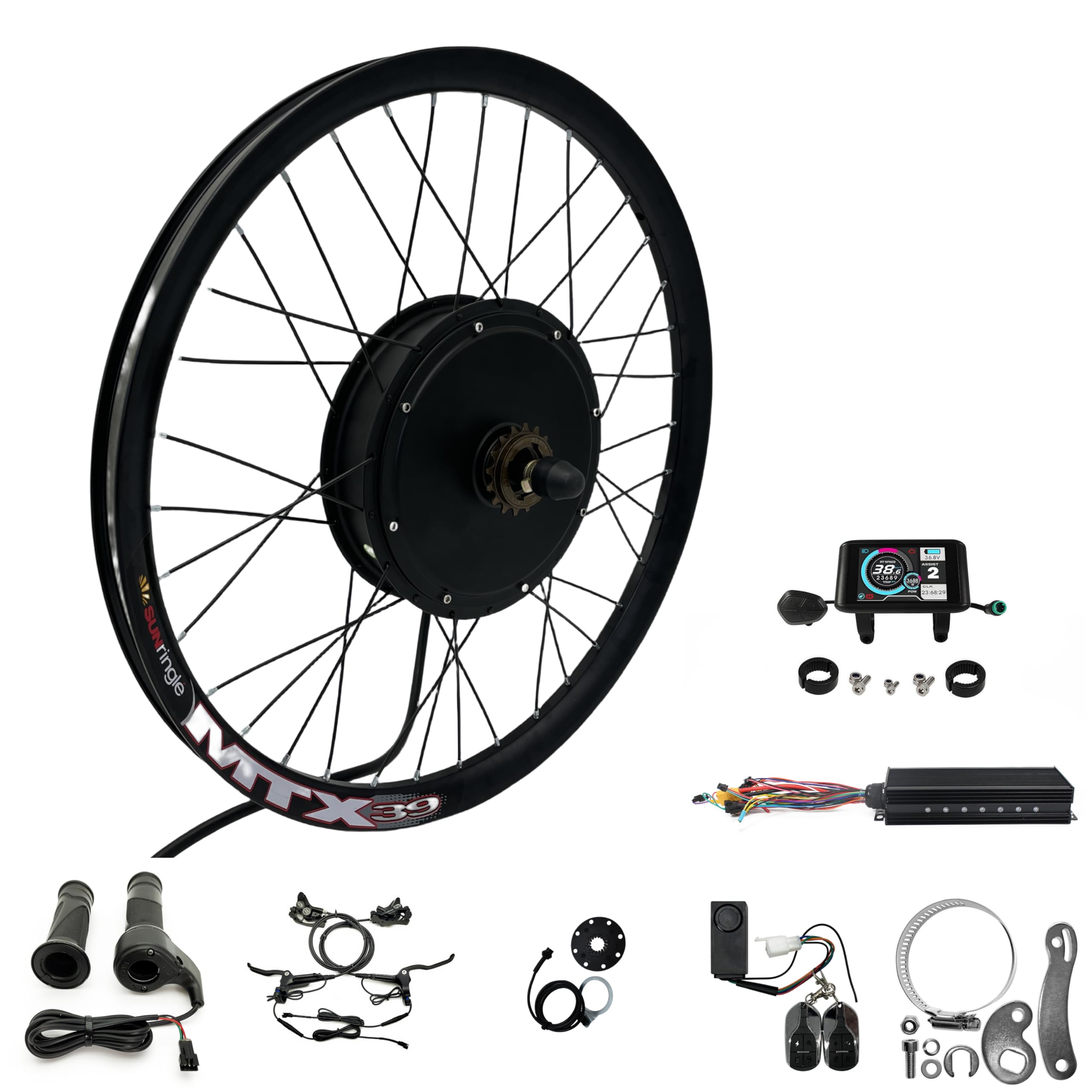 Electric Bike Conversion Kit, 72V 3000W Rear Wheel, 24-29 Inch MTX39
