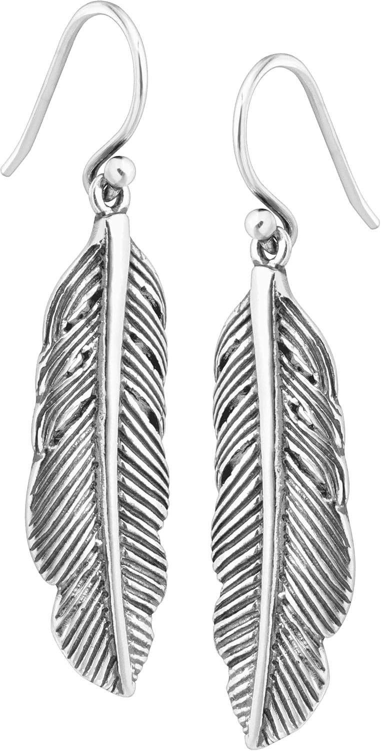 Silpada 'Etched Feather' Drop Earrings in Sterling Silver - Image 2