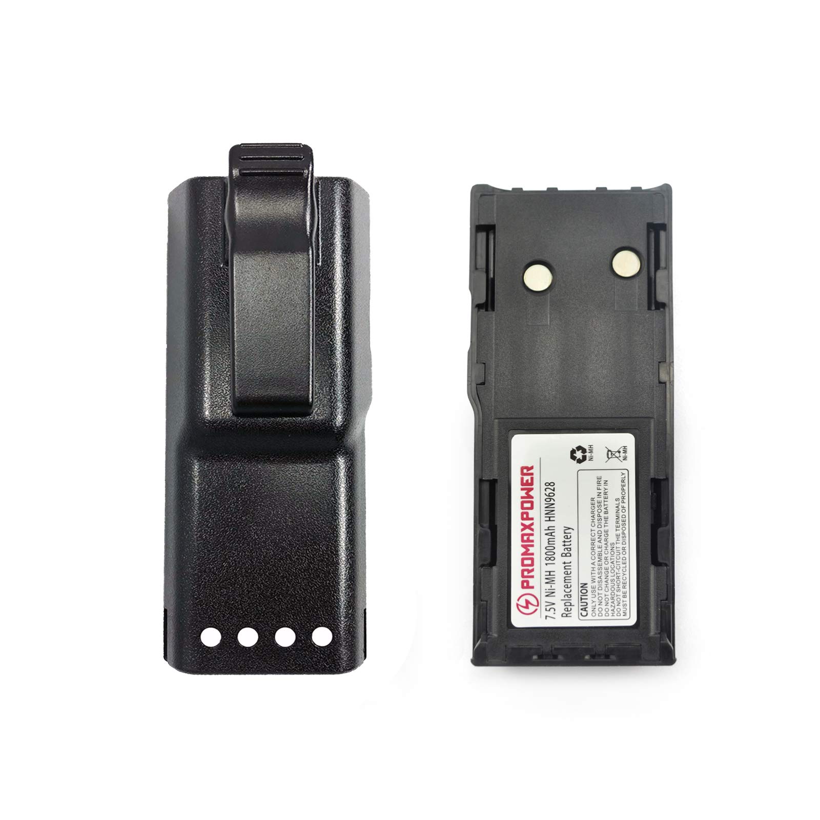 PROMAXPOWER [2-Pack] 1800mAh Ni-Mh HNN9628, HNN9628AR Battery for Motorola Radius Two-Way Radios CP450, GP88, GP300, GP600, GTX800, GTX900, GT-2050, LCS2000, LTS2000, MTX638, P040, PRO3150, PTX600