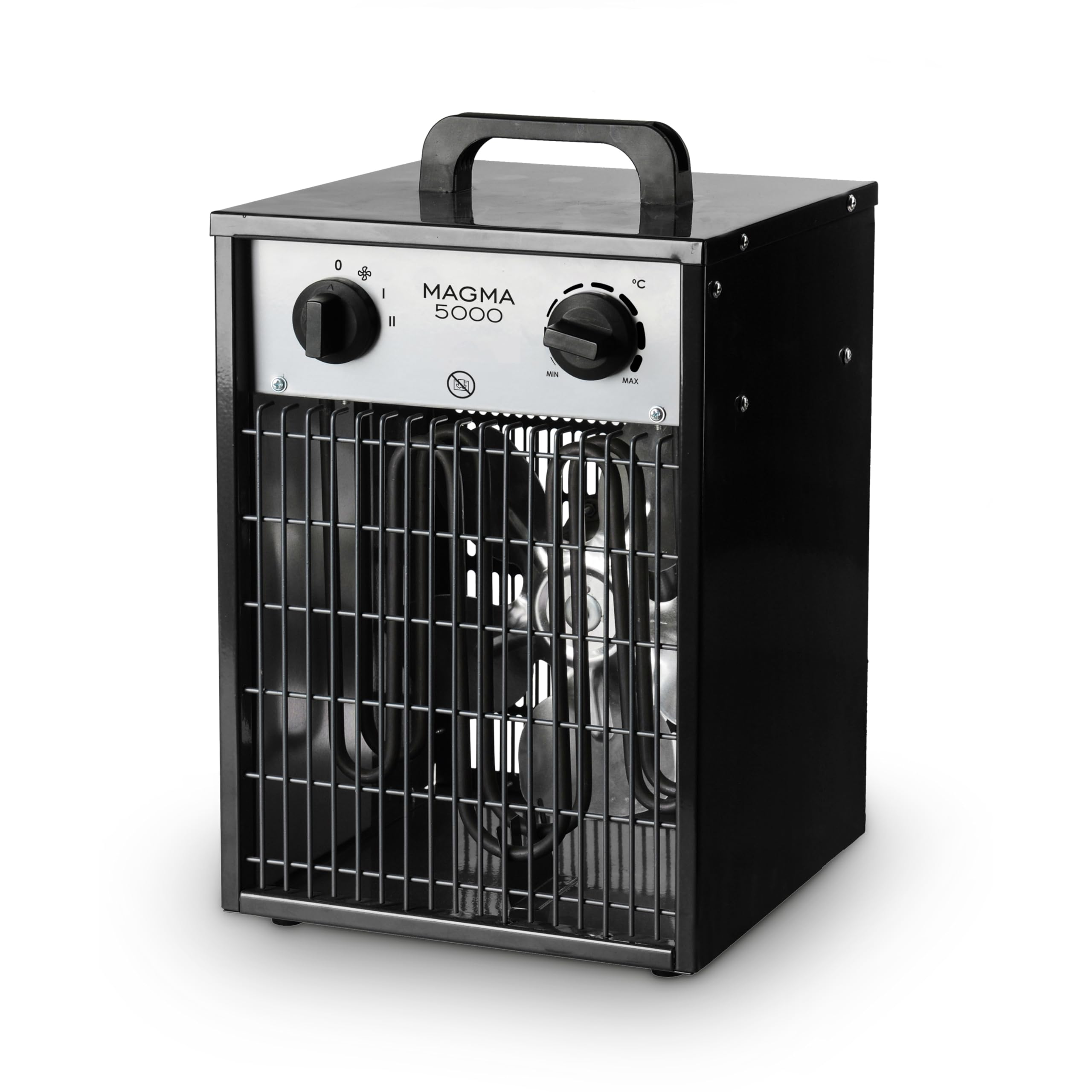 Fácula - Termoventilatore elettrico industriale Magma, 5000 W, ventilazione + riscaldamento, trifase, termostato regolabile, maniglia