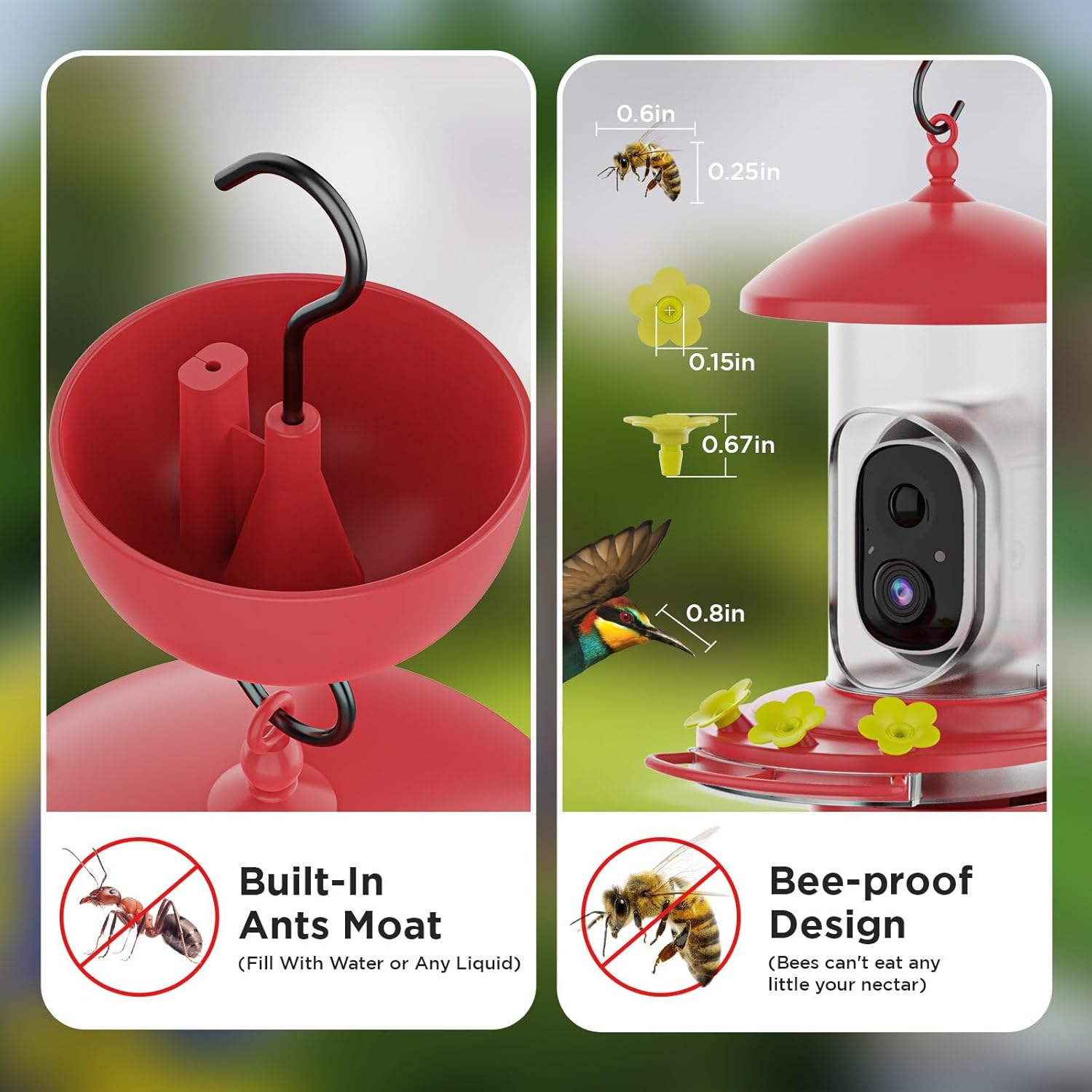 Hummingbird Feeder with Camera,AI Identify Bird Breed,Auto Capture Backyard Garden Bird Watching, Instant Notifications, WiFi 2K Live Camera for Birds Lover,Ideal Gifts for Christmas - Image 4