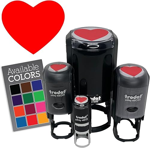 Heart Solid - Sello de goma autoentintado para estampar tinta, planificadores de manualidades, tamaño mediano de 1 pulgada, tinta rosa