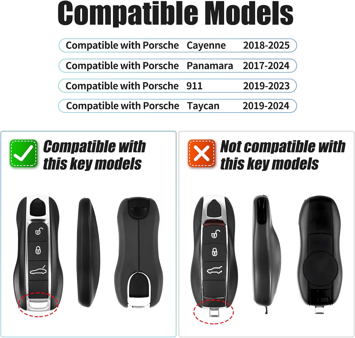 Ore White Track Style Key Fob Cover Compatible with Porsche Cayenne 2018-2025 Panamera 2017-2024 911 2019-2023 Taycan 2019-2024 Compatible with Porsche Key Cover