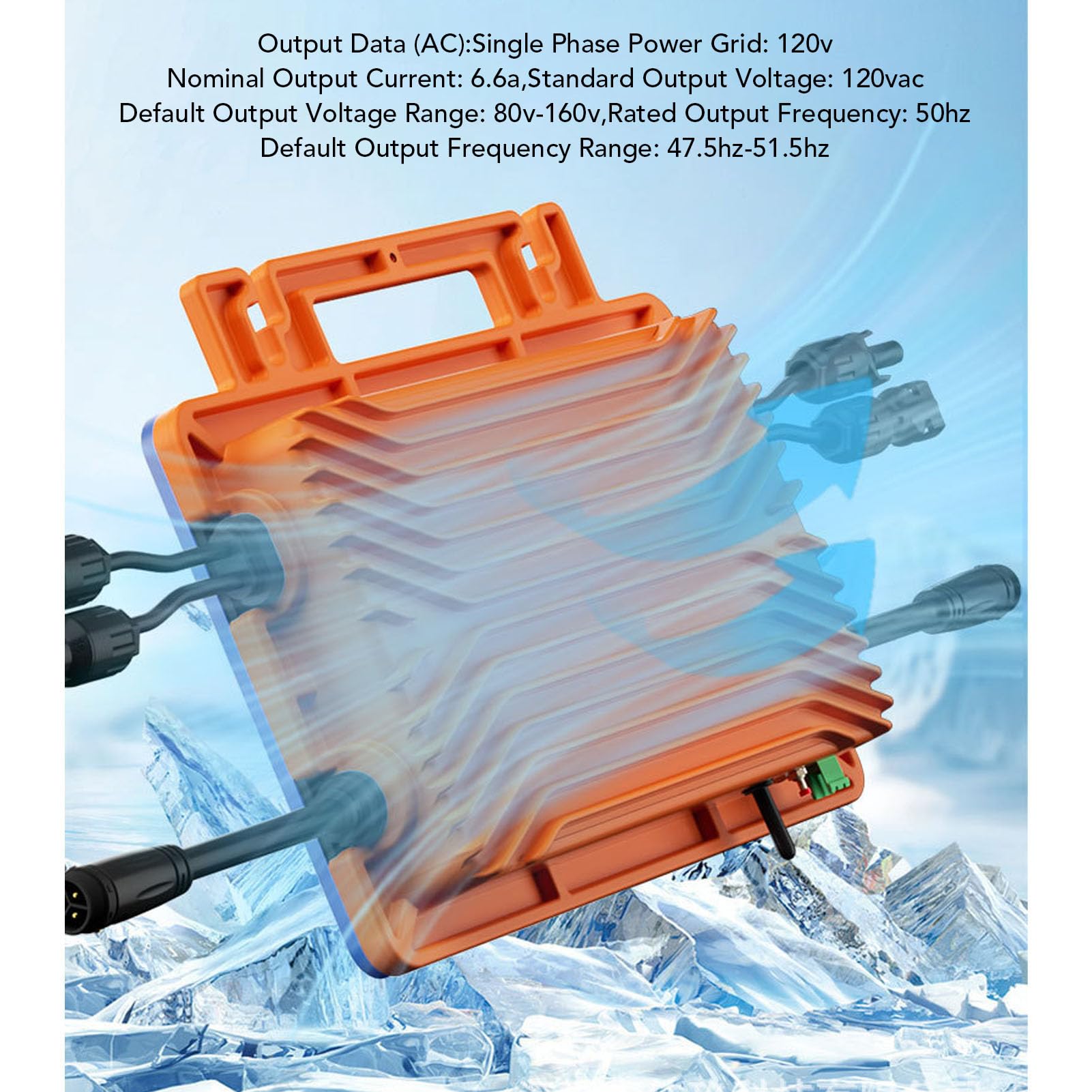Fockety Micro -Wechselrichter mit Solargitter, IP67 Wasserdicht 800 W MPPT Pure Waving Sinus -Gitterkrawatte mit App -Steuerung, Einphase -Solarenergie -Wechselrichter für Parallel