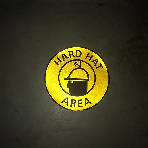 Vista 51 de TRADESAFE Adhesivo antideslizante para el suelo del área del casco español – Señal de precaución del Área de USO De Cascos, letrero de vinilo