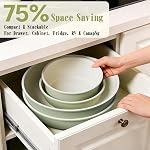 Umite Chef Non Stick Pots and Pans Set, 21 Pcs Ceramic Kitchen Cookware Set with Detachable Handle, Nonstick Healthy Induction Cookware, Dishwasher RV Cookware Set, Oven Safe, Stackable, Sage Green