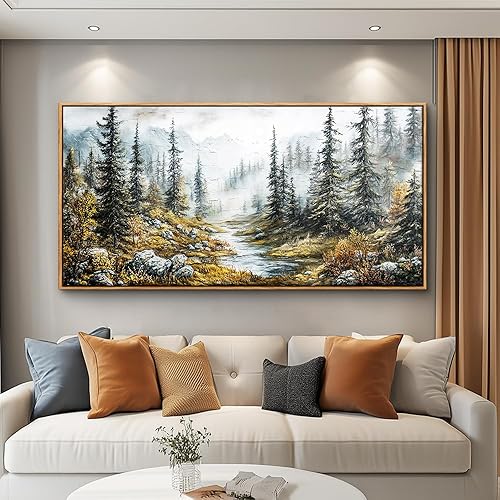 Miniatura 11 de ERQINHUA Decoración de Pared Grande para Dormitorio Arte de Lienzo para Pared para Sala de Estar Decoraciones de Oficina Pinturas de Árboles del