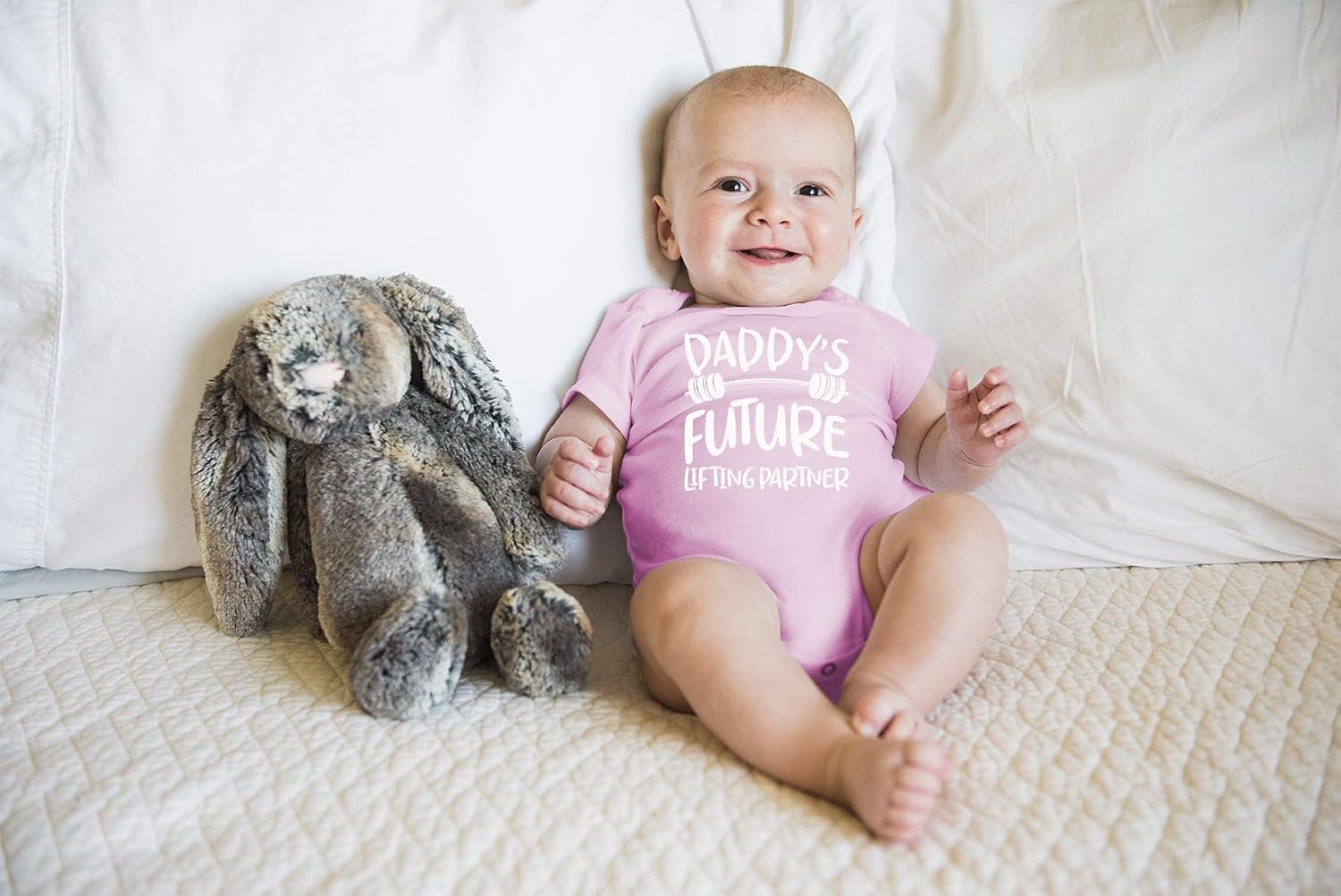 Daddy's Future Lifting Partner - Funny Baby Essentials Bodysuit - Baby Girl Clothes Boy Romper