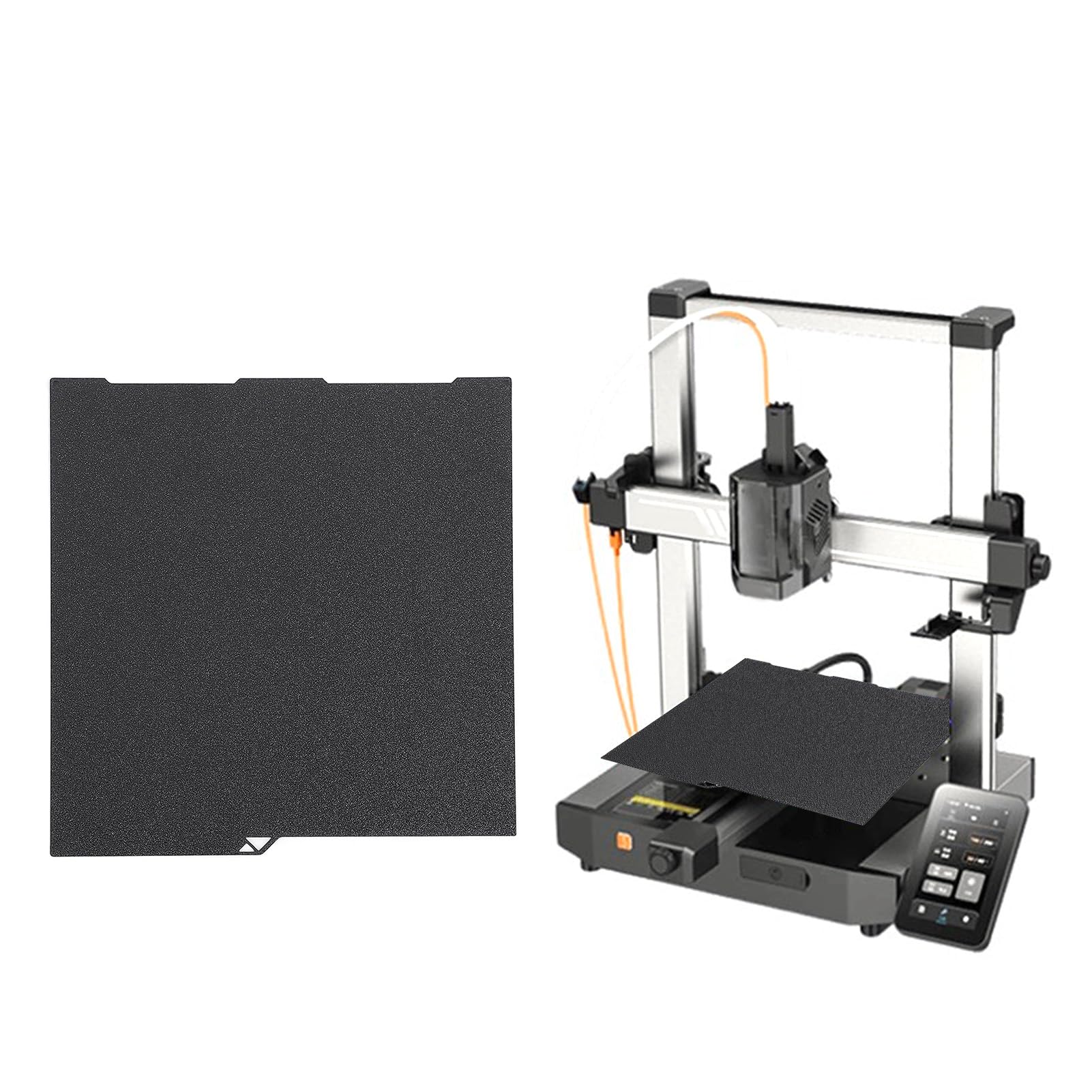 Piano di stampa PEI per stampante 3D, piastra di costruzione flessibile su entrambi i lati 256x268 mm, rivestimento testurizzato sabbiato per una migliore adesione, compatibile