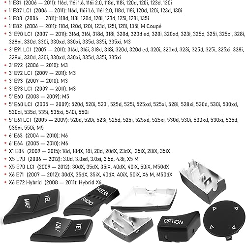 Miniatura 3 de Jaronx Compatible con botones BMW iDrive, para BMW iDrive, botón multimedia, reemplazo de botón para 1' E81 E82 E883' E90 E92 E935' E60 E616' E63