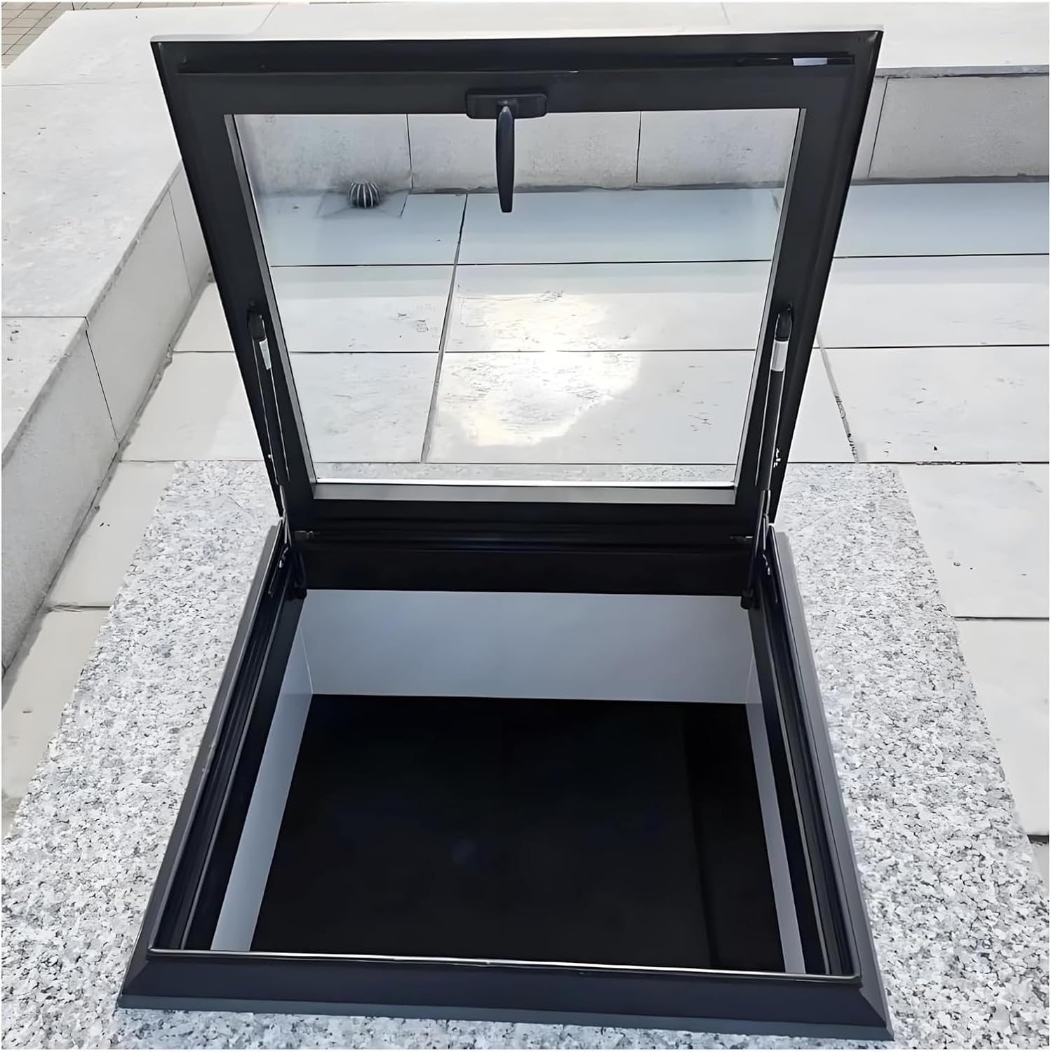 MXL&LJB Skylight House Roof Window, Customizable Roof Skylight for Home, Aluminum Alloy Frame and Tempered Glass, Good Ventilation for Attic and Sun Room(70x85cm)