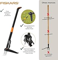 Vista 3 de Fiskars Herramienta de Eliminación de Malezas de Pie con 4 Garras, Herramienta de Jardinería Manual para Desmalezado con Mango Ergonómico de 39