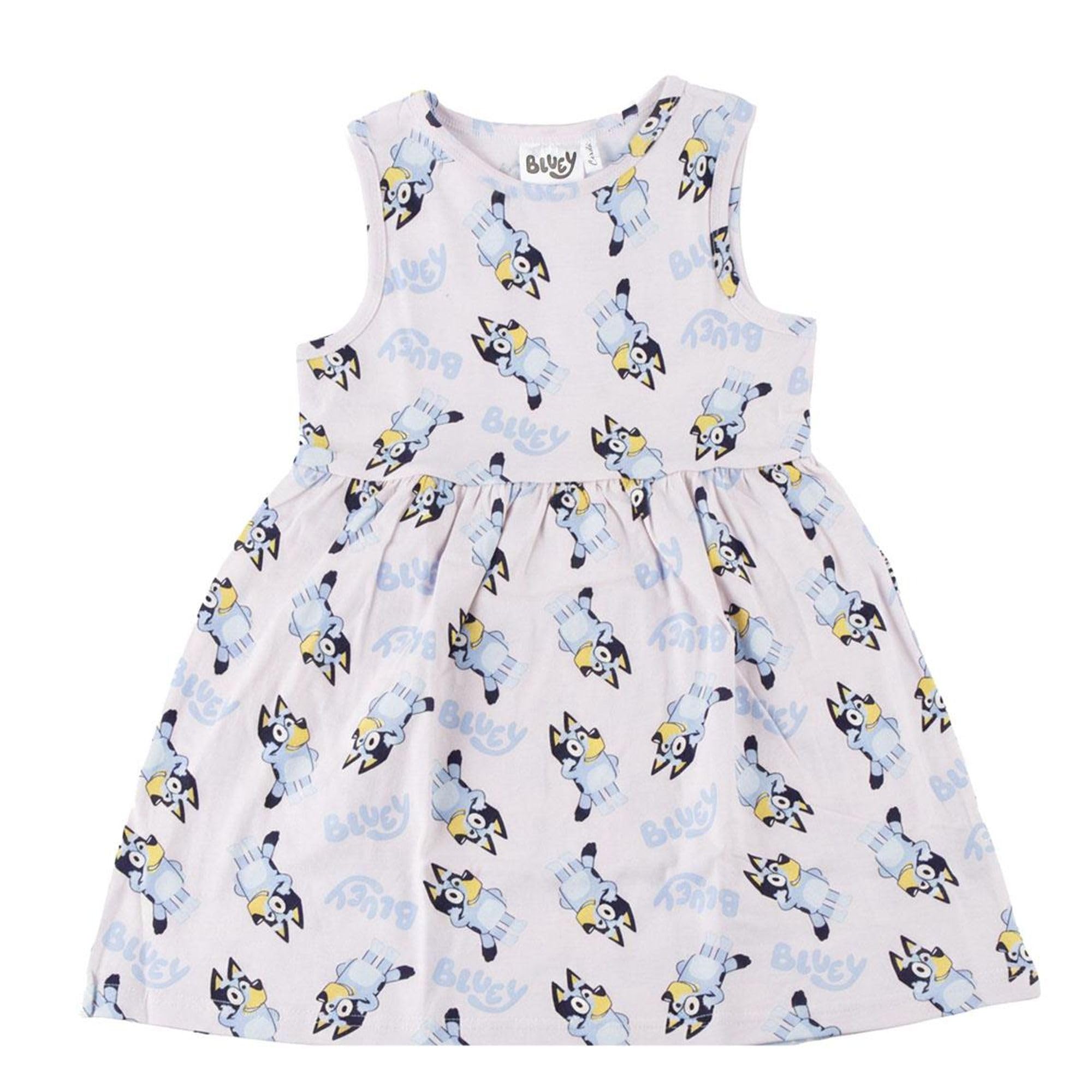 Vestido Bluey Niña Verano Sin Mangas Ropa Casual Cómoda Ligera