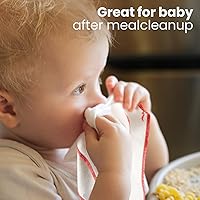 Vista 6 de Mixweer 96 toallitas de franela para bebé, reutilizables, lavables, naturales, sin blanquear, toallitas faciales suaves y resistentes, 8