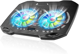 LIANGSTAR Laptop Cooling Pad, Gaming Laptop Cooler with 2 Quiet Big Fans, RGB 7 Color Light Change, Portable USB Laptop St... Price In India