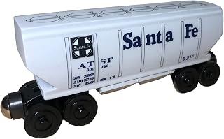 Santa Fe Cement Car Wooden Toy Train Compatible - Modeled After Real Trains - Handcrafted in USA Since 1996 - Magnetic - 4.25 Inches Long