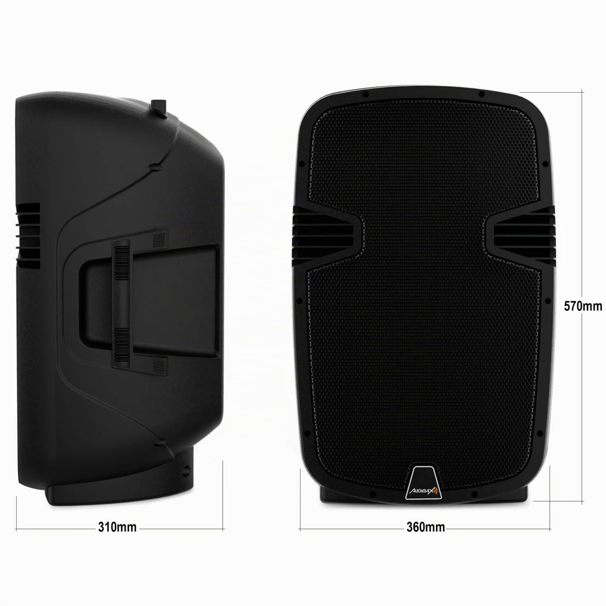 Audibax Arkansas 12 - Haut-Parleur avec Bluetooth Professionnel 12" - Puissance 600W - Enceite Amplifié - Connexion USB/SD - Télécommande Incluse - Haut-Parleur Bluetooth